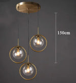 suspension or transparent moderne lampe pendentif verre boule chambre salon étude hall