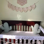 guirlande décorative macramé bohème crème triangles franges suspension bois ethnique
