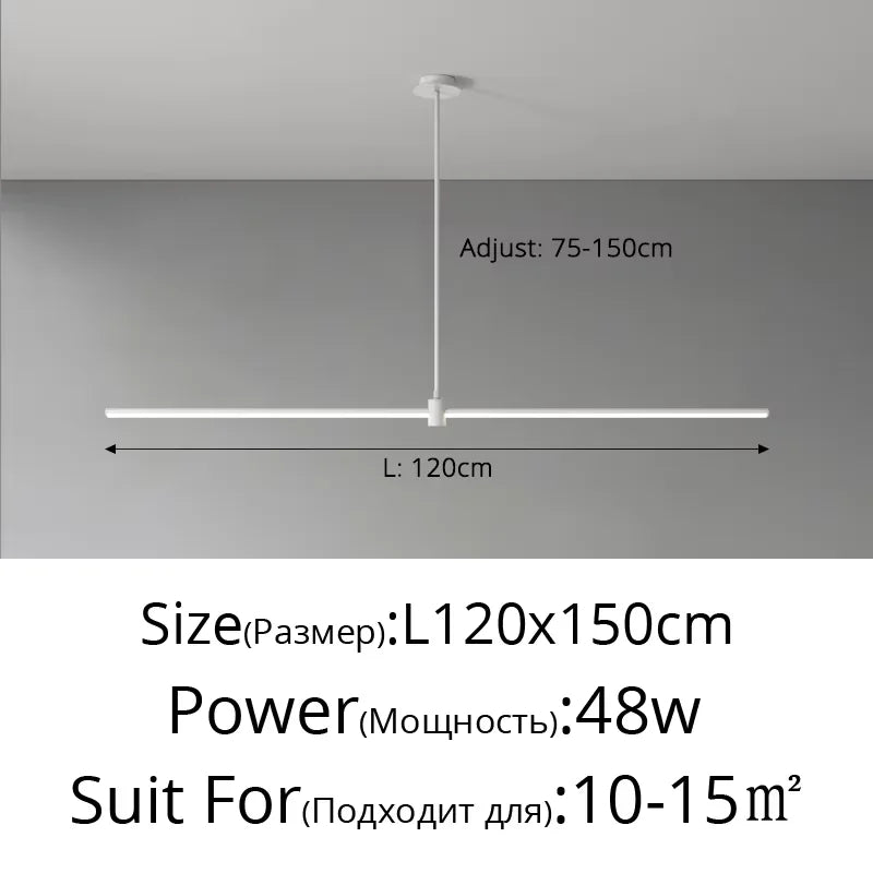 lampe suspension moderne noire aluminium lisse 80cm 100cm 120cm variable