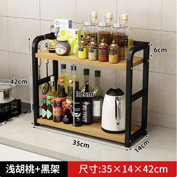 étagère métal bois moderne rangement tasses condiments noir reutilisable inoxydable fonctionnel pieds
