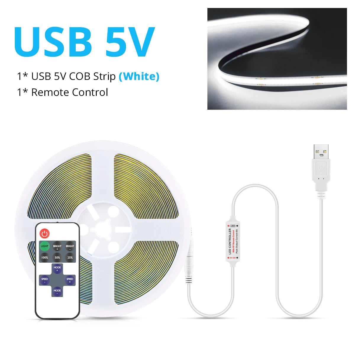 ruban led flexible blanc télécommande adhésif double face 3000k 6500k moderne intérieur usb