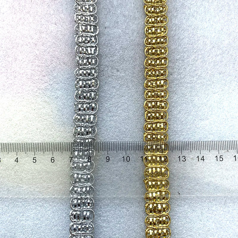 rubans métalliques or argent décoration mariage dentelle fine polyester brillants 5mètres largeur10mm styleélégant