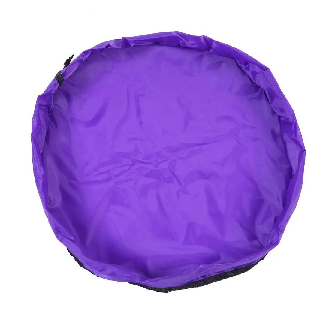sac rangement pliable bleu rose moderne ø150cm ø50cm tissu uni opaque multifonctionnel salon
