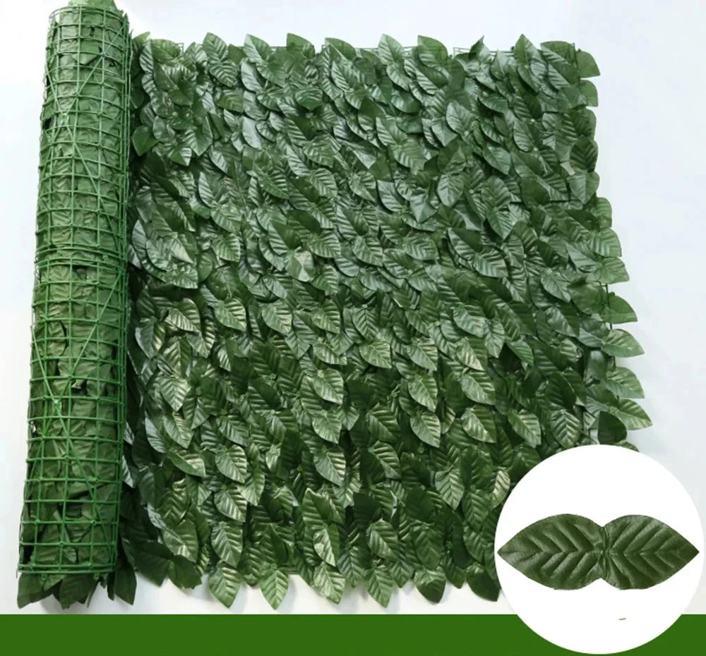 rideau végétal artificiel feuilles vertes moderne clips fixationextérieur décoration jardin balcon