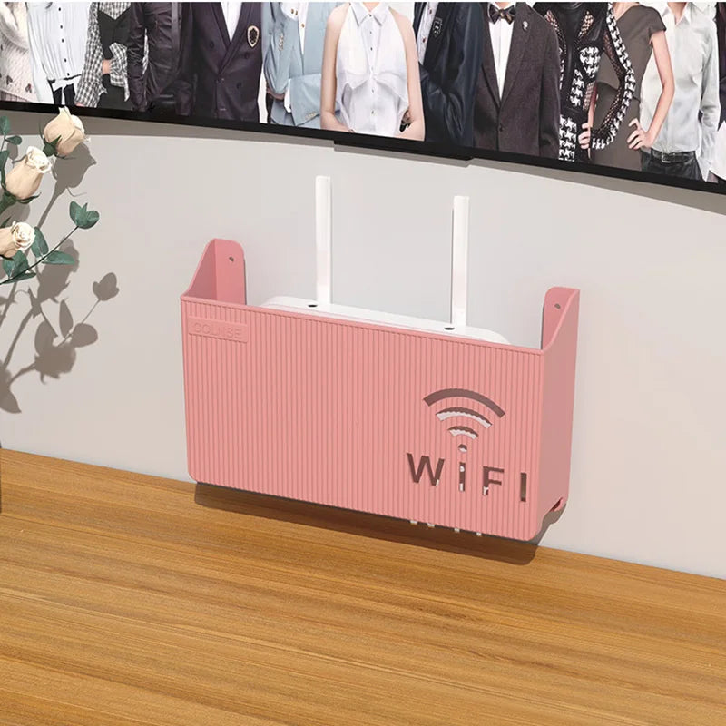 cache récepteur wifi gris rose moderne rayures horizontales clips latéraux minimaliste