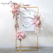 décoration florale mariage rose lilas blanc hortensias feuilles branches élégante romantique
