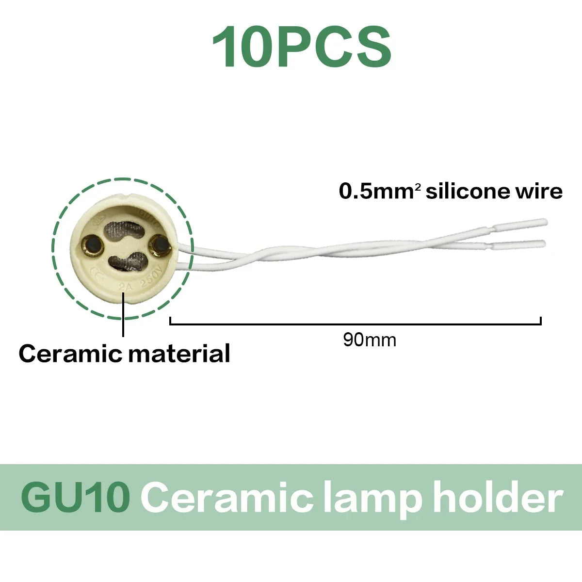 projecteurs led base gu10 gu5.3 blanc noir céramique moderne fixations arrière