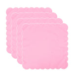 serviettes table classiques fleurs roses jaunes bordure bleue coton rose vert blanc