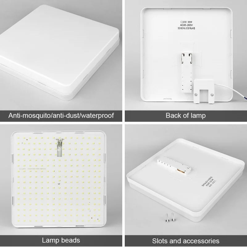 lampe carrée moderne blanc mat led clips facile 2000 8200 lumens 90 260v