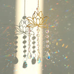 décoration murale suncatcher or multicolore fleur lotus artisanal bohèmeextérieur chambre jardin