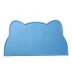 tapis repas animaux compagnie gris bleu orange rose moderne imperméable caoutchouc bols easy clean