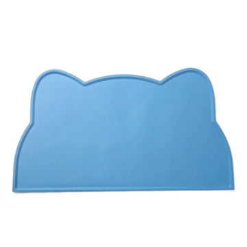 tapis repas animaux compagnie gris bleu orange rose moderne imperméable caoutchouc bols easy clean