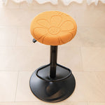 coussin tabouret moderne fleurs imprimées gris bleu clair orange roseclair vertpastel polyester élastique extensible