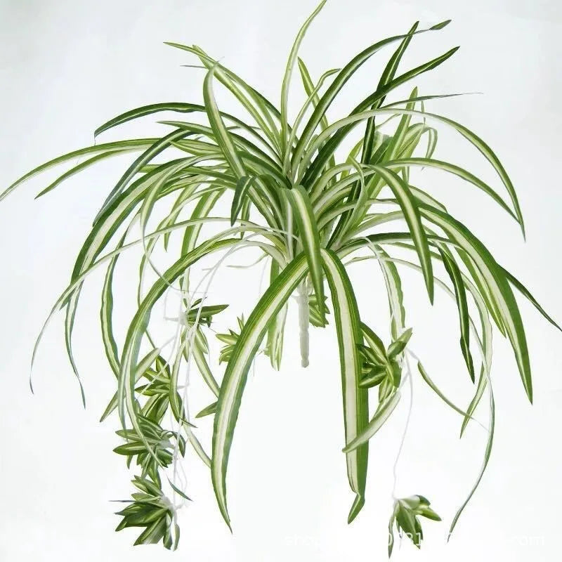 plantes artificielles suspendues vertes feuilles longues décoration intérieure tropicale