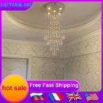 lustre cristal suspendu moderne argenté gouttes transparentes salon salle manger luxe