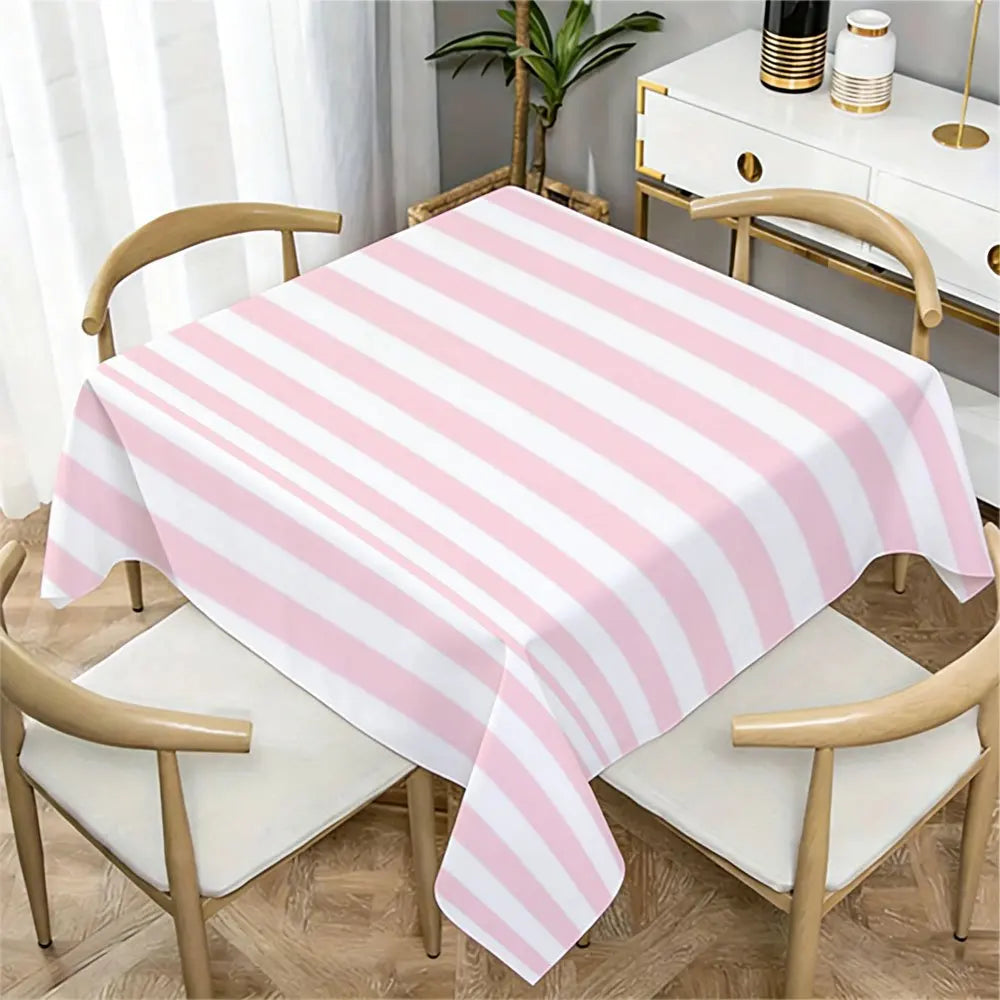 nappe rayée rose blanche moderne décoration table mariage extérieur restaurant