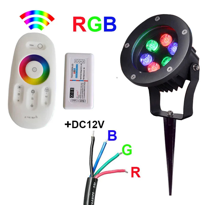 projecteur led jardin extérieur étanche noir rgb couleur sol pelouse chemin moderne aluminium