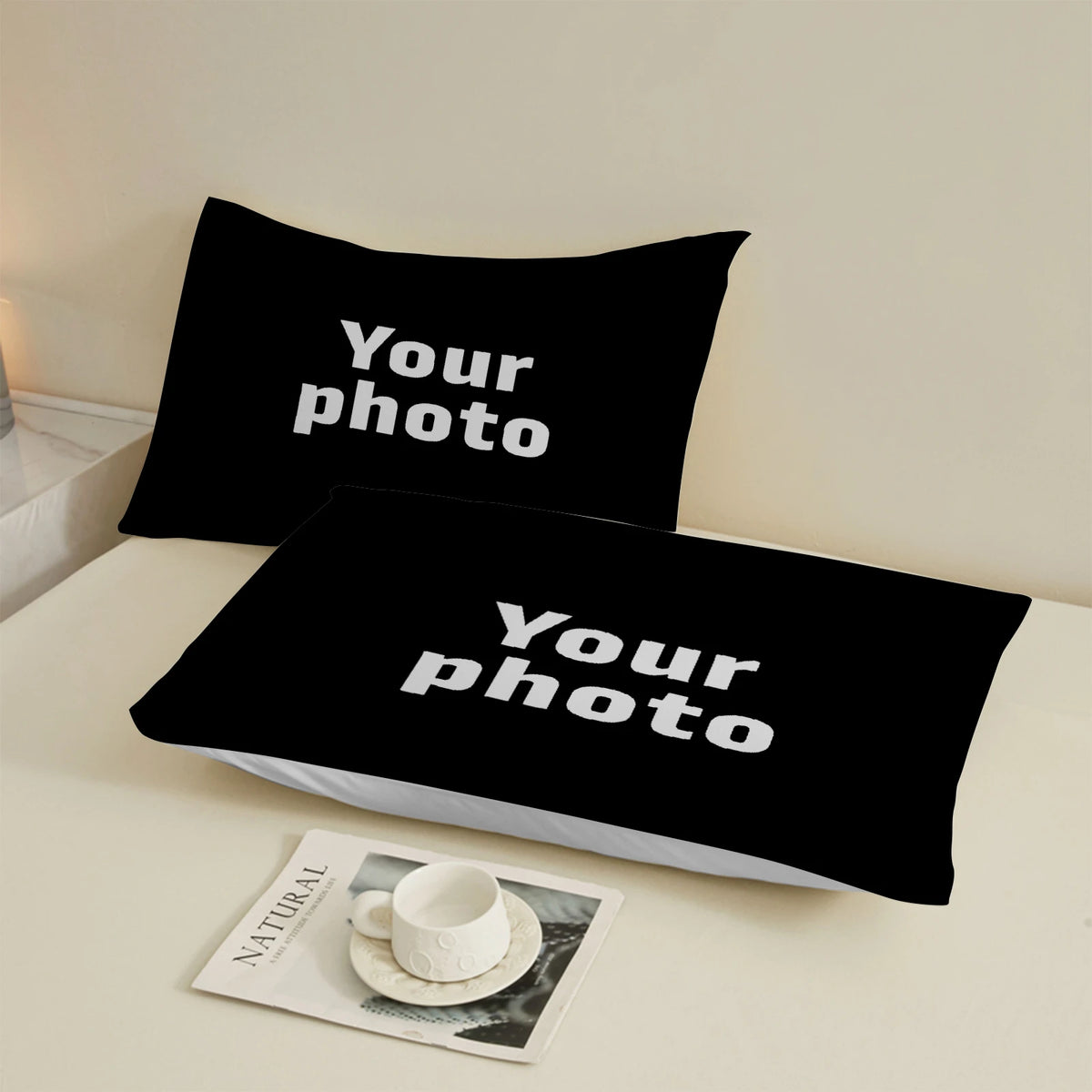 ensemble literie noir blanc impression photo 3d moderne pièces double king queen single taies