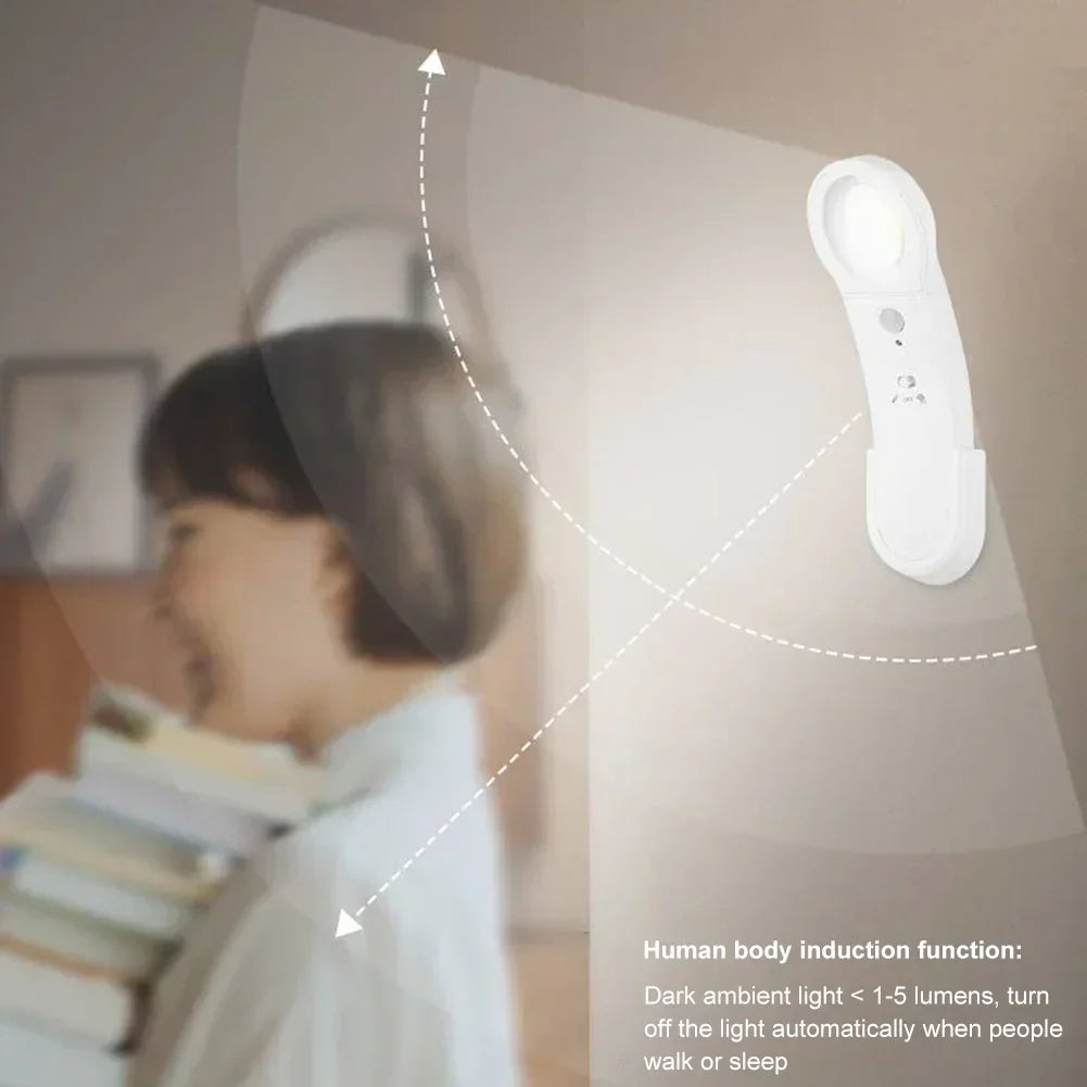 lampe chevet led rechargeable blanc moderne capteur pir interrupteur adhésif