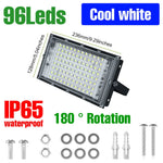 projecteur led moderne 200w ip65 extérieur blanc froid noir vis haute luminosité adjustable