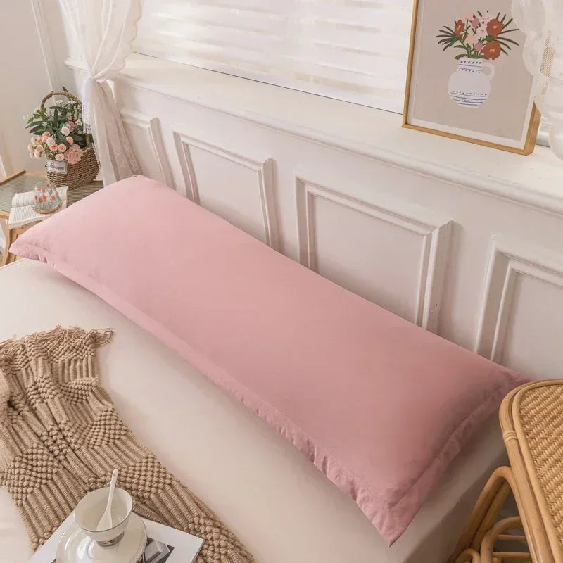 taie d'oreiller longue couple beige grande taille coton moderne lit double confort