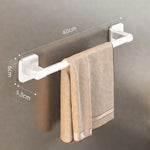 porte serviettes mural aluminium argenté lisse moderne adhésif salle bain simple robuste 30cm 40cm