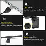 lampe led barre 30cm noir clips usb chargeur type moderne éclairage travail étude