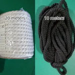 corde coton 12mm 20mètres couleurs multiples tissée durable sac vêtement textile maison