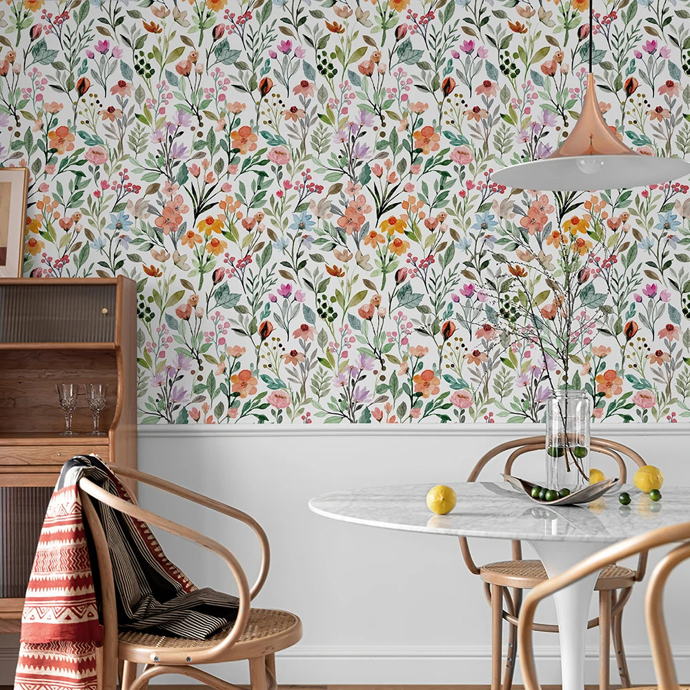 papier peint floral imperméable autoadhésif vinyle moderne décoration intérieur salon chambre enfant résistant humidité