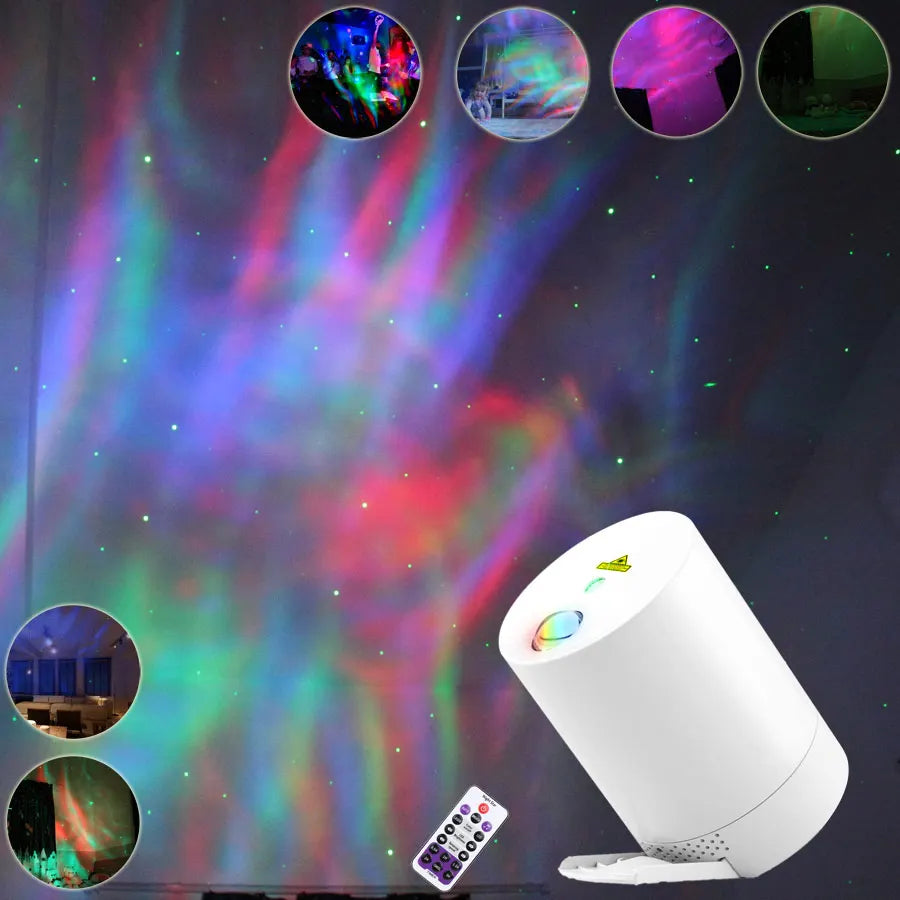 projecteur led blanc nuages étoiles aurores boréales télécommande effet lumière moderne chambre salon