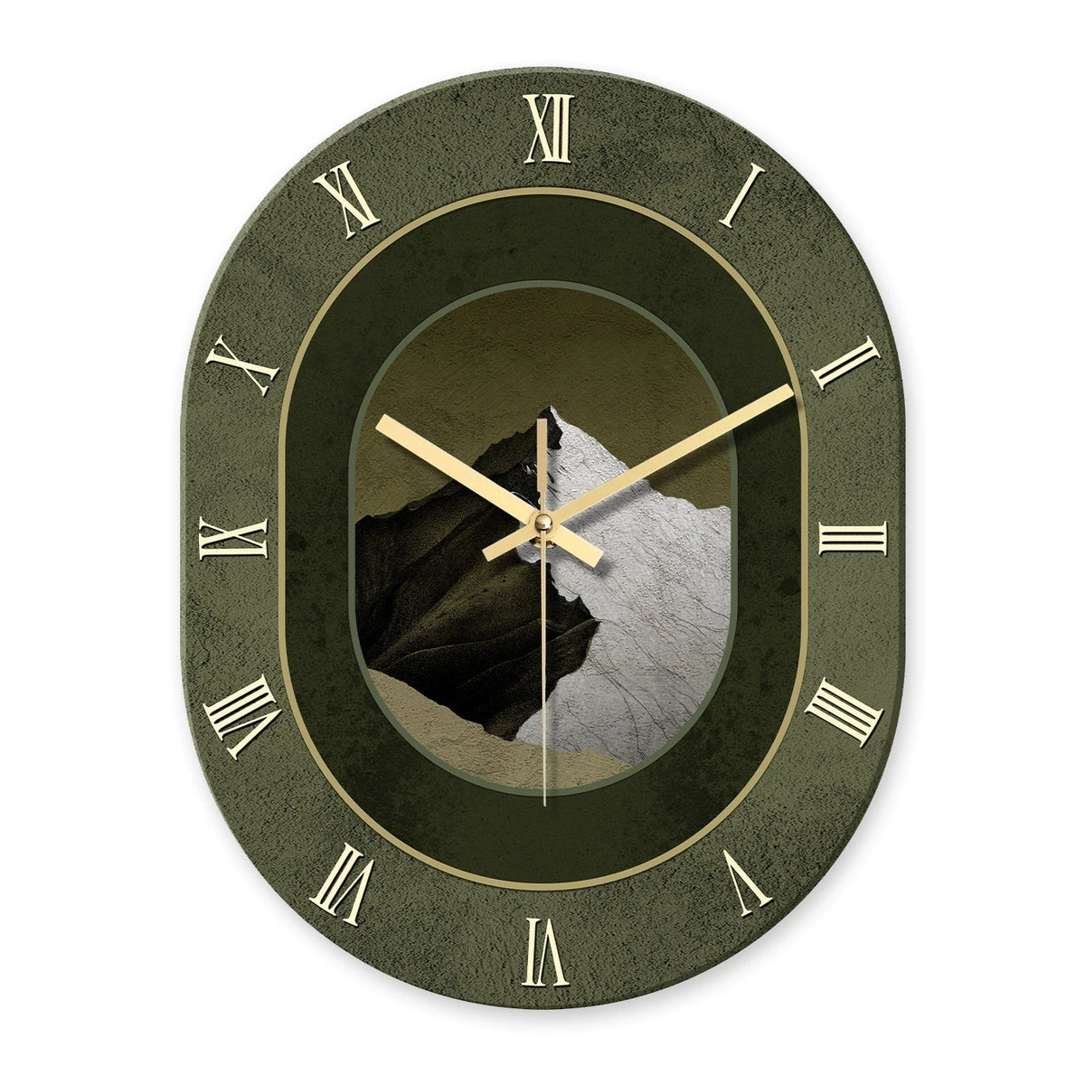 horloge murale bois marron aiguilles noires numeros blancs texture grunge moderne fixations quartz