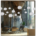 suspension led verre blanc moderne opaque salon chambre pendentif facile