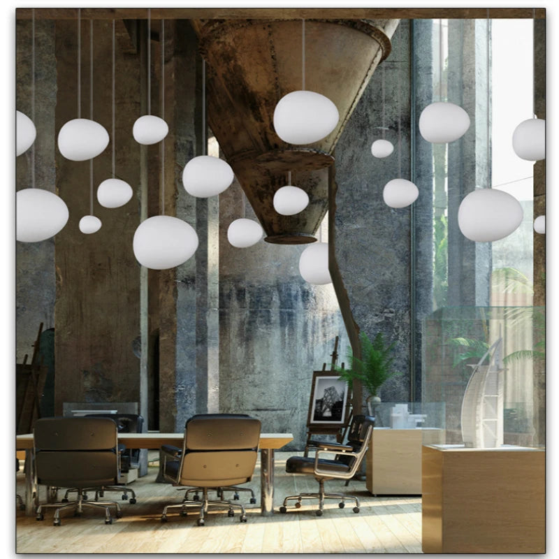suspension led verre blanc moderne opaque salon chambre pendentif facile