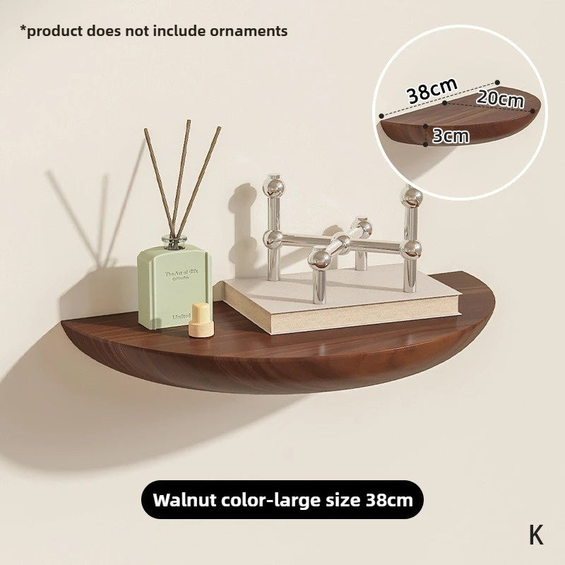étagères murales bois marron éco responsable décoration moderne organisateur rack.storage semi.cercle minimaliste