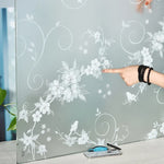 Film fenêtre décoratif floral adhésif moderne gris translucide motifs végétauxOpaque Blanc Feuilles
