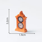 horloges miniatures vintage accessoires résine orange noir marron jaune classiques détaillées aiguilles cadres motifs