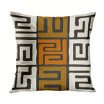 housse coussin polyester motif géométrique noir marron décoration intérieure moderne lit salon
