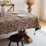 nappe table vintage florale rectangulaire réutilisable polyester coton printemps été décoration intérieure classique rustique