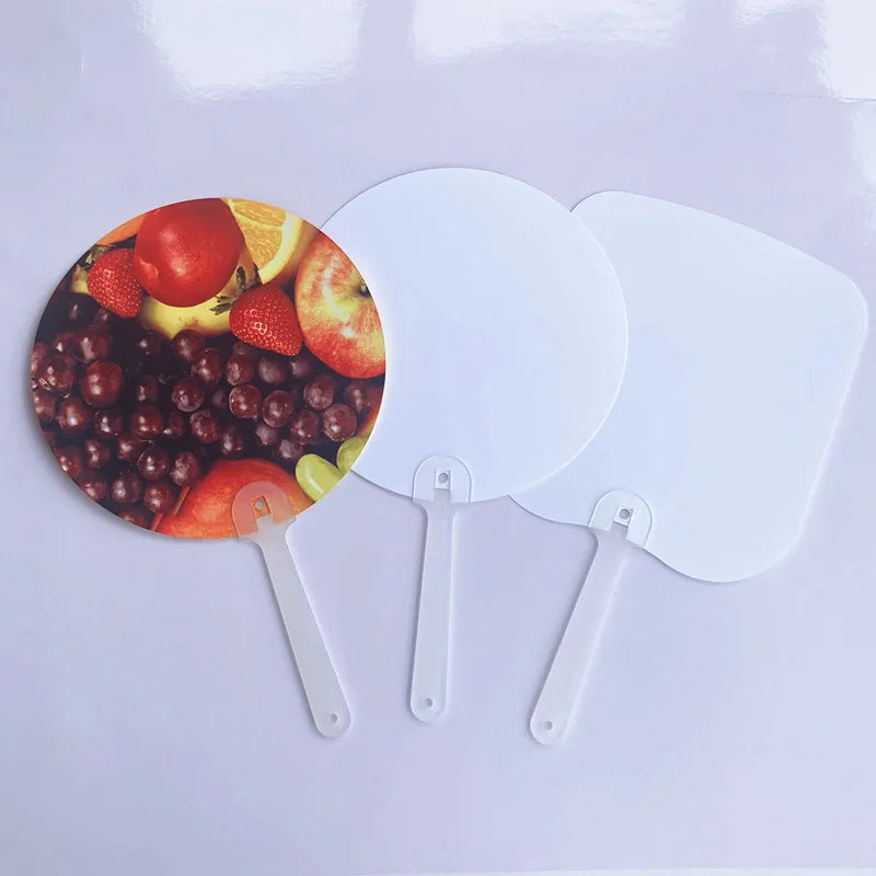 éventails imprimés fleurs fruits paysages animaux blancs moderne poignées personnalisables sublimation double face