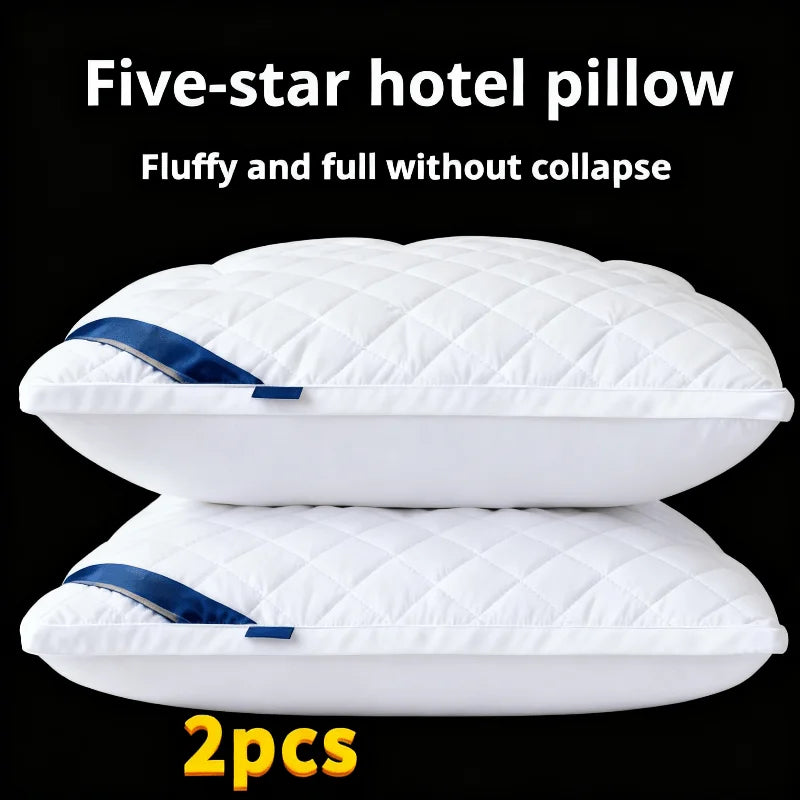oreiller blanc quilté moderne hypoallergénique lavable machine 100% polyester fibres qualité haute résilience