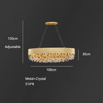 suspension lumineuse moderne doré marron clair translucides brillantes élégante chaînes fixées inclusées