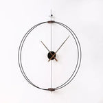 horloge murale moderne minimaliste aiguille bois métal noir marron argenté doré salon