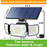lampe solaire moderne panneau solaire noir cellules bleues capteur mouvement télécommande ledextérieur autonomeparquetjardinchemin
