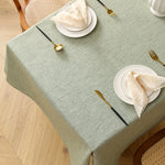 nappe table imperméable réutilisable vert olive gris beige tissu texturé élégante rustiqueextérieur hiver