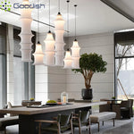 lumière suspendue moderne soie blanc bronze minimaliste sculptural chambre salon