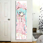 affiche murale anime rose blanche bleue twintails robe pois opaque chambre dortoir