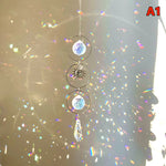 décoration murale cristal transparent multicolore lune soleil étoiles coeurs artisanal