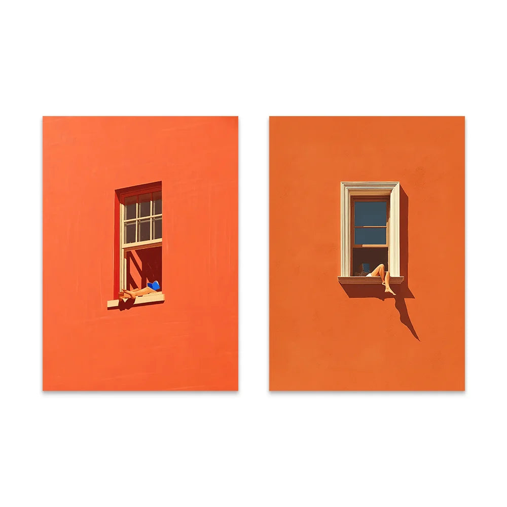 affiches abstraites orange minimaliste sans cadre toile impressions murales modernes chambre salon(vertical)