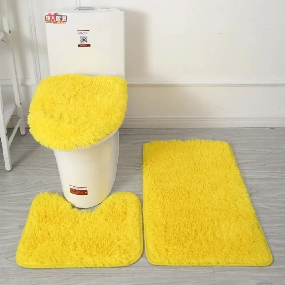 tapis toilette ensemble peluche douce moderne beige gris rose noir vert orange violet blanc
