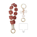 bracelet porte clés fleurs relief tissé jaune vert blanc rose bleu violet rouge vif